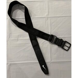 Nike Adjustable Baseball Belt One Size Swoosh Logo Single Prong Black Sportswear